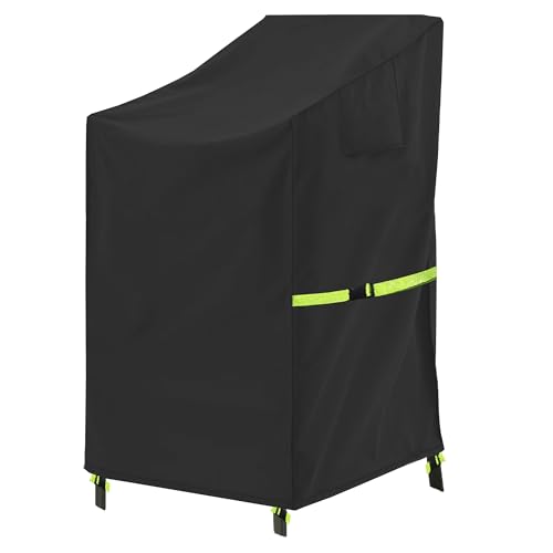 OUTTDID Gartenstühle Abdeckung Wasserdicht, Stapelstühle Abdeckung Winterfest 600D Oxford Gewebe Winddicht Anti-UV Schutzhülle für Gartenstuhl Stapelstuhl mit Belüftungsöffnungen - 71x91x80/120cm von OUTTDID