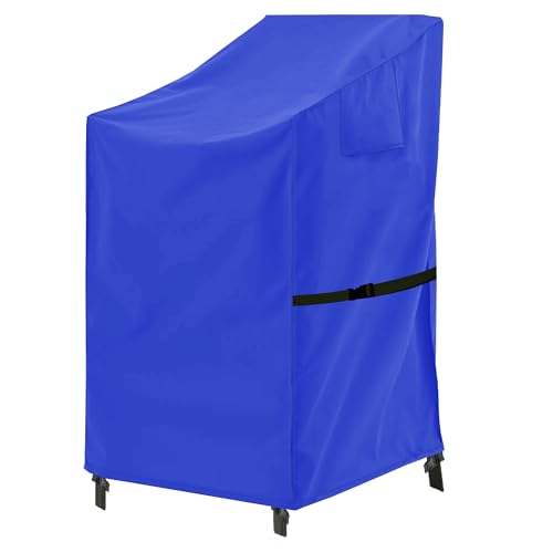 OUTTDID Gartenstühle Abdeckung Wasserdicht, Stapelstühle Abdeckung Winterfest 600D Oxford Gewebe Winddicht Anti-UV Schutzhülle für Gartenstuhl Stapelstuhl mit Belüftungsöffnungen - 71x91x80/120cm von OUTTDID