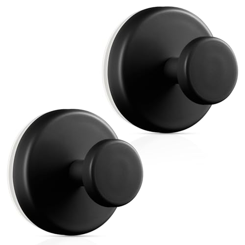 OUTXE Kranzaufhänger für Haustür, robuster Saugnapf, Riffhaken für Glasfenster/über Tür (Schwarz, 2er-Pack) von OUTXE