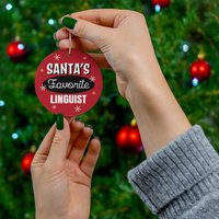 Linguist Ornament, Weihnachtsmann Lieblings Keramik Weihnachtsgeschenk, Geschenk Für Linguist, Weihnachtsschmuck, Linguistik von OUToftheBOXGiftShop