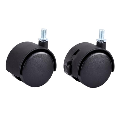 Lenkrollen, Schwerlastrollen, 2 Pcs Stille Stuhl Rad Möbel Caster 30mm M8 Schraube/Platte Swivel Castor Räder(Screw Without Brake) von OUUOYSD