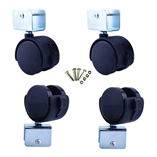 Lenkrollen, Schwerlastrollen, 4 stücke Caster in Gummi Swivel Kinderbett Rollen 2 Zoll Möbel Rad mit Bremse(18mm/0.7in) von OUUOYSD