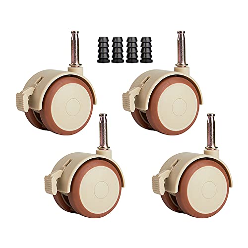 Lenkrollen, Schwerlastrollen, 47 mm Lenkrollen mit Bremse, M6,6 x 27, 4er-Set Möbelrollen und feststellbar von OUUOYSD
