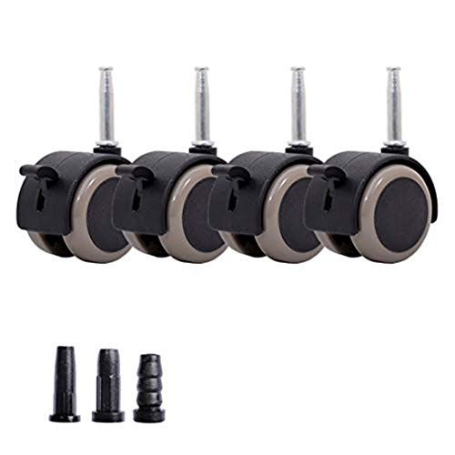 Lenkrollen, Schwerlastrollen, 4er-Set Lenkrollen aus Gummi for Kinderbetten mit Bremsen, 2" Möbelrad(Black) von OUUOYSD