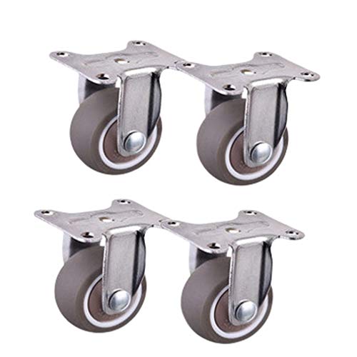 Lenkrollen, Schwerlastrollen, Plattenrollen, Lenkrolle mit Bremsen, Möbelrolle aus weichem Gummi, 360°-Montageplatte, Loa(Standard,32MM) von OUUOYSD