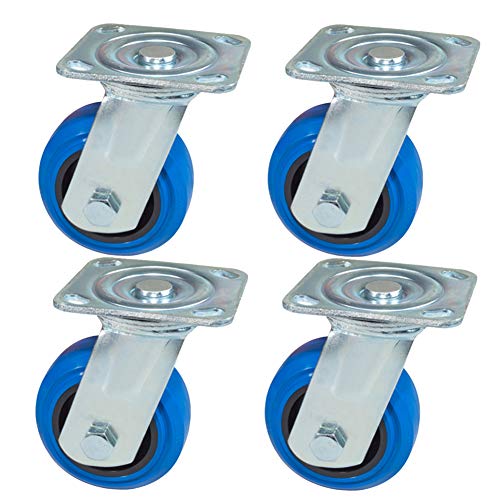 Lenkrollen, Schwerlastrollen, Schwerlast-Industrieräder, 4 Zoll, 100 mm, leiser Gummi-Lenkkopf, 540 kg, for Möbel, Universalplatte for Werkbänke, Krankenhaus, Fabriktransport, Stück(4inch 4swivel) von OUUOYSD
