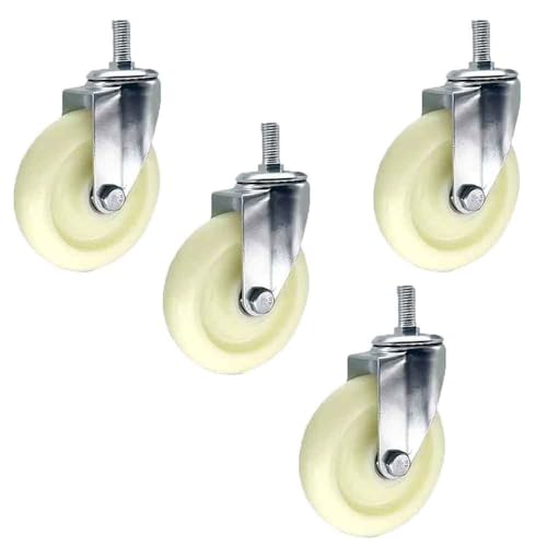 Lenkrollen, Schwerlastrollen, Schwerlast-Lenkrolle mit Bremse M16 x 100 mm Gewindespindel-Möbelrollen, 4er-Pack Räder for eine Tragkraft von 345 kg(Swivel,75mm) von OUUOYSD