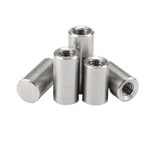 OUUOYSD Passstifte aus Edelstahl, 2/5 Stück M2.5 M3 M4 M5 M6 M8 304 A2-70 Edelstahl-Parallelstifte mit Innengewinde, Einzelloch-Ortung GB120(22mm,5pcs M3x5mm) von OUUOYSD