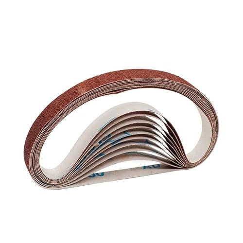 Schleifbänder, Schleifpapier, 60/120/240/400/600 Schleifband 452 x 15 mm Schleifbänder Schleifer for Bandschleifer Adapter Poliermaschine Schleifwerkzeuge 10 Stück(452x15mm 600) von OUUOYSD