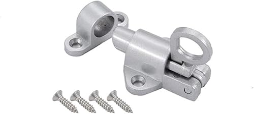 Türkette Edelstahl, 1 Stück Riegelschloss, schwarze Tür aus Aluminiumlegierung, kleiner, dicker Federriegel, Sicherheitsschutz for die Badezimmertür zu Hause(Silver Grey) von OUUOYSD