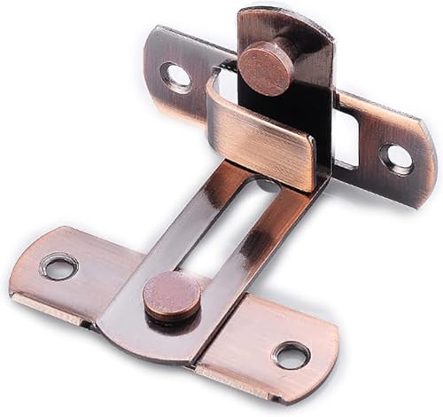 Türkette Edelstahl, 90° Schieberiegel Türriegel for Fenster, Schranktüren, Schlösser mit Hardware(Red Patina,Small) von OUUOYSD