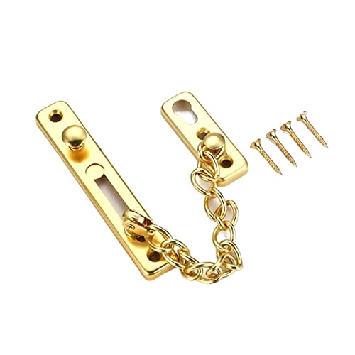 Türkette Edelstahl, Sicherheits-Türkettenschloss und Riegel-Set for Innentüren, Hotelzubehör in Gold von OUUOYSD