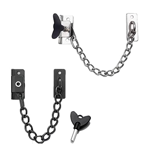 Türkette Edelstahl, Türschloss Kettenschloss Riegel Edelstahl Silber Schwarz(Black) von OUUOYSD