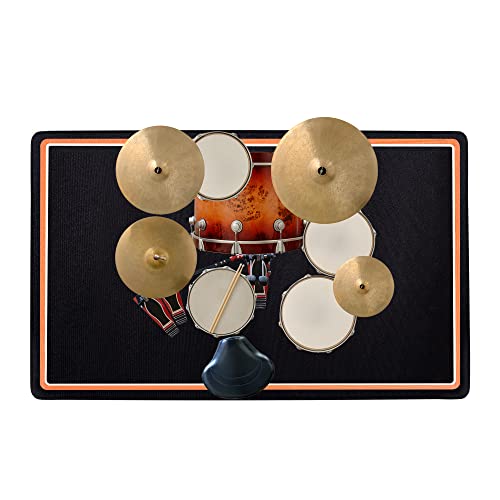 OUUTMEE Schlagzeugteppich Drum Teppich,Elektrisches Schlagzeug Teppich Teppiche, Professionelles rechteckiges Schwarz+orange （122x182cm） von OUUTMEE