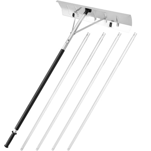 OUUTMEE Schneeschaufel Dach 66cm, Einstellbereich 1,5 bis 6,1m, Dachschneeräumer aus Aluminium, Schneeschieber mit Schutzrädern und rutschfestem Griff Schneeräumer Dachräumer von OUUTMEE