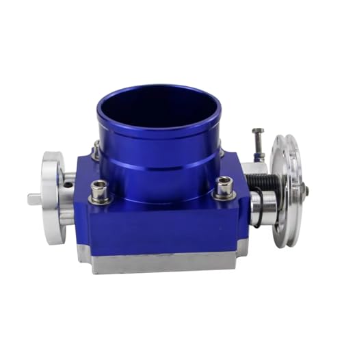 Drosselklappe Drosselklappenstutzen Universal 65MM 70MM 80MM 90MM DROSSELKLAPPENGEHÄUSE ANSAUGKRÜMMER BILLET ALUMINIUM HIGH FLOW(90MM BLUE) von OUVECR