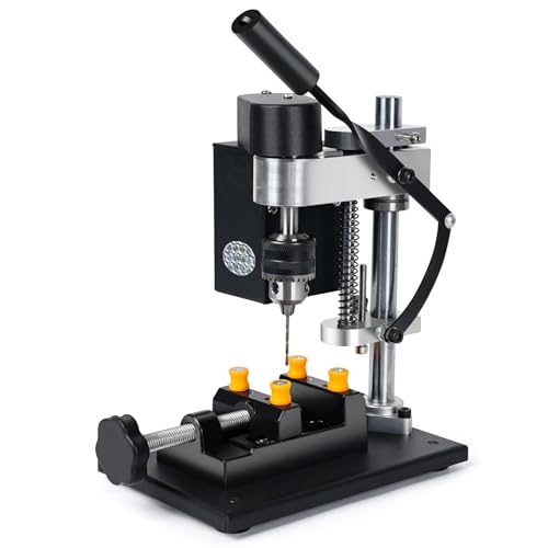 OUYANG Miniatur Standbohrmaschine 250W Leistung Tischbohrmaschine Bohrhub 40mm 7 Gang Einstellbare Geschwindigkeit Ständerbohrmaschine zum Direkten Bohren von Metall, Holz, etc. von OUYANG