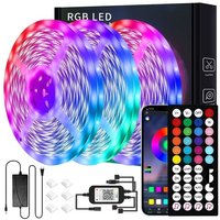 30 m LED-Streifen (15 m x 2), Bluetooth-LED-Streifen 5050 RGB, Steuerung über Smartphone-App und Fernbedienung, Synchronisierung mit von OUYLAF