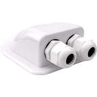 IP68 Dachdurchführung Wasserdichte Solarkabelverschraubung Wetterfeste Doppelkabeleinführungsbox, Caravan und Boot ABS Kabeldurchführung, Weiß, OUYLAF von OUYLAF