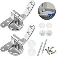Toilettensitz-Scharnierclips, 2er-Pack Ersatz-Toilettensitzscharniere mit Legierungsbeschlägen, Toilettensitzscharnier, OUYLAF von OUYLAF