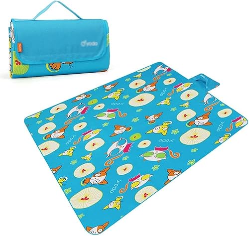 OUYUE Picknickdecke für Barbecue Tragbare Picknickdecke, wasserdicht, sandfest, strapazierfähige Oxford-Faltmatte for Familiencamping auf Gras Stranddecke Camping(B/200x145cm) von OUYUE