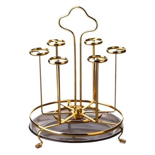 OUYUE Tassenregal Tassenhalter Drehbarer Tassenständer aus Glas mit Tablett for Aufhängen von Tassen Tassenständer Arbeitsplatte von OUYUE