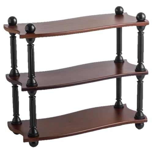 OUYUE Tassenregal Tassenhalter Dreischichtiges Tassenlagerregal Retro Desktop Küchenregal Tassenständer Arbeitsplatte von OUYUE