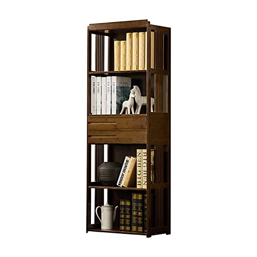 OUZBEM zuverlässiges Bücherregal, Bambus-Bücherregal, mehrschichtiges Bücherregal, robuste Konstruktion, Vintage-Bodenständer, Bücherregal, Heim-Bücherregale, sicher und stabil Vision von OUZBEM