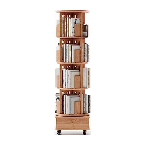 OUZBEM zuverlässiges Bücherregal, stapelbares Bücherregal, leises, um 360° drehbares Bücherregal mit Rollen, Eckpräsentationsregal, Bücherregal mit Stauraum, Bücherregal, sicher und stabil Vision von OUZBEM