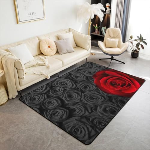 OUZUIU 3D Rosenblüte Kinderteppich, Rutschfester Indoor Teppich mit Imitationskaschmir - Oberfläche, Leicht Zu Reinigen, Ideal für Wohnzimmer, Schlafzimmer von Jungen und Teenagern 150x210cm Carpet OUZUIU 3D Rosenblüte Kinderteppich, Rutschfester Indoor Teppich mit Imitationskaschmir - Oberfläche, Leicht Zu Reinigen, Ideal für Wohnzimmer, Schlafzimmer von Jungen und Teenagern 150x210cm Carpet von OUZUIU