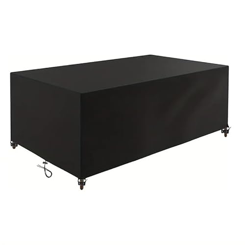 OUZUIU Abdeckung Gartenmöbel Winterfest 240x115x85cm/LxWxH 420D Oxford Gewebe Abdeckplane Winddicht wasserdicht für Gartentische Outdoor Schutzhülle für Terrassenmöbel-Schwarz von OUZUIU