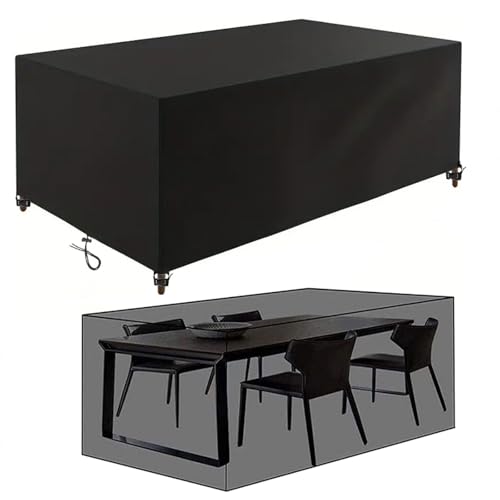 OUZUIU Gartenmöbel Abdeckung Wasserdicht 205x80x70cm/LxWxH 420D Oxford Gewebe Gartentisch Abdeckplane Winterfest Winddicht UV Beständiges Schutzhülle für Loungemöbel Möbelsets Sitzgruppe von OUZUIU