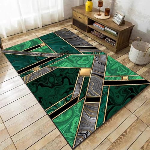 OUZUIU Schwarz Gold Marmor Schlafzimmerteppich, LuxuriöSe Abstrakte Kunst Heimdekor-Teppich, rutschfeste Maschinenwaschbar Fusselfrei DüNn Kurzflor-Teppich für Eingang Sofa Korridor 80x250cm Carpet OUZUIU Schwarz Gold Marmor Schlafzimmerteppich, LuxuriöSe Abstrakte Kunst Heimdekor-Teppich, rutschfeste Maschinenwaschbar Fusselfrei DüNn Kurzflor-Teppich für Eingang Sofa Korridor 80x250cm Carpet von OUZUIU