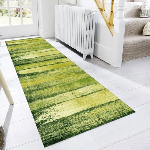 OUZUIU Waschbar rutschfest Apfelgrün Lang Küchen Teppich Kurzfloriges Wollimitat Flur Teppich Korridor Wohnzimmer Schlafzimmer Faltbar 60x100cm Carpet von OUZUIU
