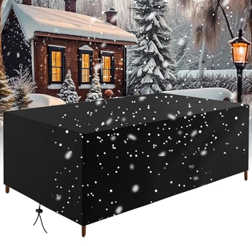 Quadrat Gartenmöbel Abdeckung Wasserdicht 210x55x40cm/LxWxH 420D Oxford Stoff UV-Schutz Winddicht Winterfest SchutzhülleSchutzhülle für Terrassenmöbel Stühle und Möbelsets staubdicht von OUZUIU