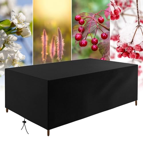 Winter Gartenmöbel Abdeckung 210x80x45cm/LxWxH 420D Oxford Schutzhülle Anti-UV Schutzhülle Gartenmöbel für Sofa Tisch Stühle Gartentische Terrassenmöbel Wasse Anti-Fade Schutz vor Kälte und Regen von OUZUIU