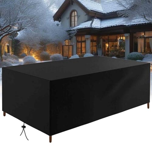 OUZUIU Winter Gartenmöbel Abdeckung Schutzhülle Gartenmöbel 225x175x55cm/LxWxH 420D Oxford-Stoff für Sofa Tisch Stühle Gartentische Terrassenmöbel Wasse Anti-Kälte regenfest UV-beständig von OUZUIU