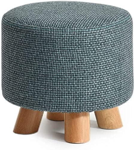 OUZVI Faltbarer Fußhocker Klappfußhocker Massivholz Schuhhocker Rund Gepolsterter Fußhocker Sofa Niedriger Hocker Fußstütze Kleiner Sitz Fußstütze Stuhl Lila (Farbe: #4) Gepolsterter Hocker (Farbe: #4 von OUZVI