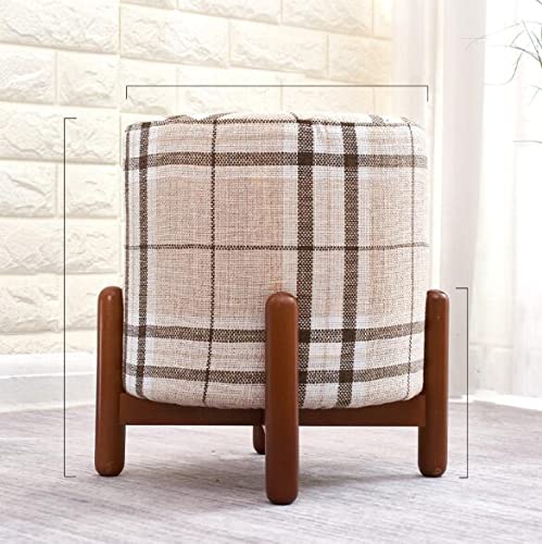 OUZVI Fußhocker, modern, rund, Lstered, Fußhocker für Wohnzimmer, Sofa, Stoff, Stühle, Fußstütze, Fußhocker (Muster B) von OUZVI