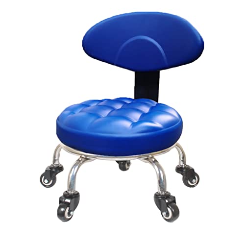 OUZVI Niedriger Rollstuhl mit Rollen, Ottoman-Fußhocker, Rollsitz, kurzer Rollfußhocker mit universellen Lenkrollen (Blau, S) (Braun, Klein) (Blau, S) von OUZVI