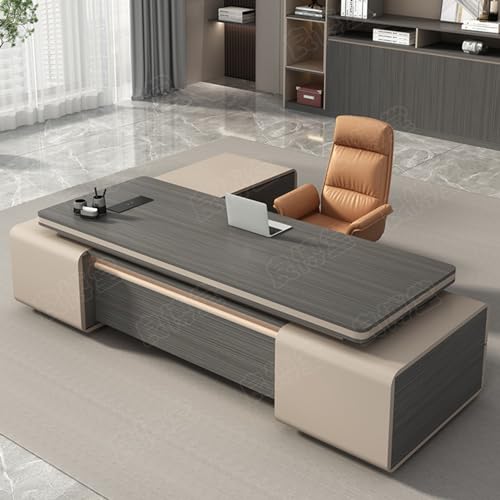 OUDINI L-förmiger Schreibtisch, Heimbüro, Chefschreibtisch, Holz, Computertisch, Bürotisch, extra großer Arbeitsplatz, Business-Möbel-Set von OUdini