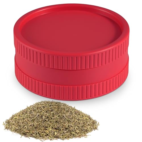 Eco Grinder/Crusher | Hanf Grinder aus Pflanzenfasern | 55x25mm 2-teilig | Bio Crusher für Kräuter Gewürze Tabak (Rot) von OVADA