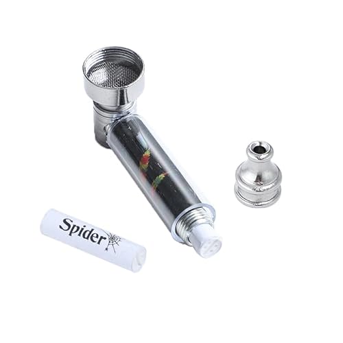 Mini Pur-Pfeifen Set für Rauchen mit Aktivkohlefilter | +5 Edelstahlsiebe +1 Aktivkohlefilter | Metallpfeife | Abschraubbares Mundstück | Leichte Reinigung | Smoking Pipe Pfeife Glas-Optik | Tabak von OVADA