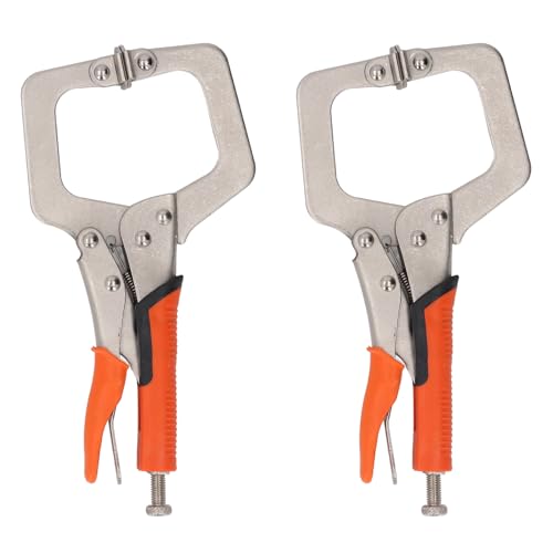 2-teilige C-Klemm-Gripzange mit Rotierenden Pads, Holzbearbeitungs-Schweiß-Spannwerkzeug-Set für Maschinisten und Schweißer (9 Zoll) von OVAQUIXI