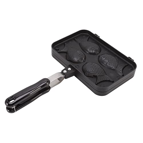4 Tabletts Taiyaki Fischform Kuchenhersteller, Premium -Aluminium -Legierung Nicht -Stick -Waffel -Backform für Heimküche, Aluminiumlegierung Material von OVAQUIXI