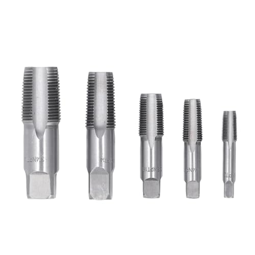 NPT Rohrgewindebohrer Set, 5 Stücke 3/4 1/2 3/8 1/4 Zoll Kohlenstoffstahl Gewindeschneider, Schneiden Rohrgewinde Set mit Aufbewahrungskoffer NPT Rohrgewindebohrer Set, 5 Stücke 3/4 1/2 3/8 1/4 Zoll Kohlenstoffstahl Gewindeschneider, Schneiden Rohrgewinde Set mit Aufbewahrungskoffer von OVAQUIXI