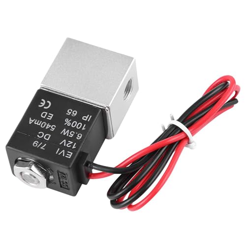 OVAQUIXI 12 -V -DC Luftventil mit Elektrischem Magnet, 2 Wege Normalerweise Geschlossenes Messing und Aluminiumpneumatikventil für Industriemaschinen und ausrüstung, Betriebstemperatur 14 Bis 176 von OVAQUIXI