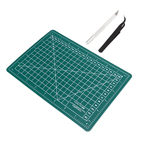 OVAQUIXI 15x22 Self Healing Schneidmatte Handwerksmesser Set Professionelles Werkzeug für Holz- und Papierschnitzer PVC -Material von OVAQUIXI