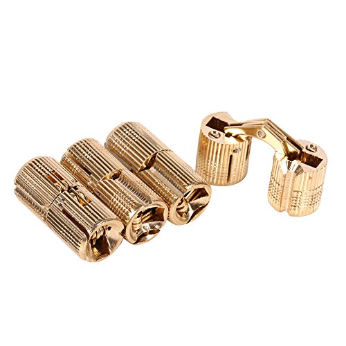 OVAQUIXI 4 Stück/Packung Scharnier Kupfer Versteckt Unsichtbar für Schrankmöbel Arbeitsplatten Projekt 10, 12, 14, 16 Mm (14mm) von OVAQUIXI