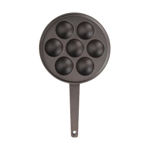 OVAQUIXI 7 Löcher Takoyaki Grill Pfanne, Gusseisen Takoyaki Maker Zum Schnellen Frühstück Kochen, Öloption von OVAQUIXI
